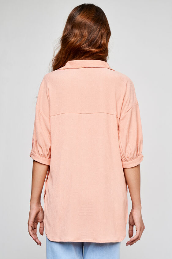 Peach Solid Straight Top, Peach, image 5
